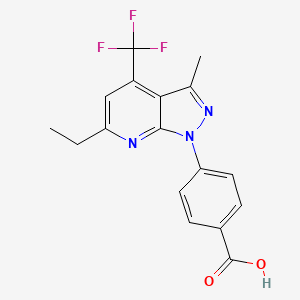 4-[6-ethyl-3-methyl-4-(trifluoromethyl)-1H-pyrazolo[3,4-b]pyridin-1-yl]benzoic acid