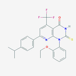 1-(2-ETHOXYPHENYL)-7-(4-ISOPROPYLPHENYL)-2-SULFANYL-5-(TRIFLUOROMETHYL)PYRIDO[2,3-D]PYRIMIDIN-4(1H)-ONE