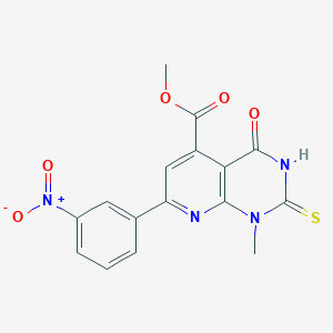 methyl 2-mercapto-1-methyl-7-(3-nitrophenyl)-4-oxo-1,4-dihydropyrido[2,3-d]pyrimidine-5-carboxylate