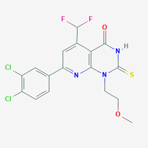 molecular formula C17H13Cl2F2N3O2S B4370240 7-(3,4-dichlorophenyl)-5-(difluoromethyl)-2-mercapto-1-(2-methoxyethyl)pyrido[2,3-d]pyrimidin-4(1H)-one 