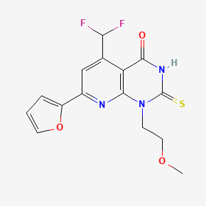 5-(DIFLUOROMETHYL)-7-(2-FURYL)-1-(2-METHOXYETHYL)-2-SULFANYLPYRIDO[2,3-D]PYRIMIDIN-4(1H)-ONE