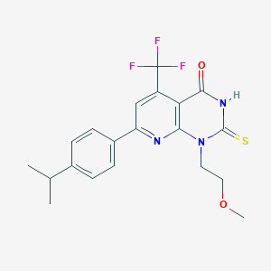 molecular formula C20H20F3N3O2S B4370254 7-(4-isopropylphenyl)-2-mercapto-1-(2-methoxyethyl)-5-(trifluoromethyl)pyrido[2,3-d]pyrimidin-4(1H)-one 