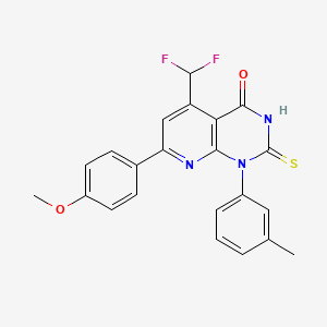 molecular formula C22H17F2N3O2S B4370290 5-(difluoromethyl)-2-mercapto-7-(4-methoxyphenyl)-1-(3-methylphenyl)pyrido[2,3-d]pyrimidin-4(1H)-one 
