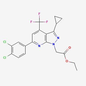 molecular formula C20H16Cl2F3N3O2 B4370315 ethyl [3-cyclopropyl-6-(3,4-dichlorophenyl)-4-(trifluoromethyl)-1H-pyrazolo[3,4-b]pyridin-1-yl]acetate 