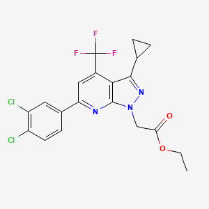 ETHYL 2-[3-CYCLOPROPYL-6-(3,4-DICHLOROPHENYL)-4-(TRIFLUOROMETHYL)-1H-PYRAZOLO[3,4-B]PYRIDIN-1-YL]ACETATE