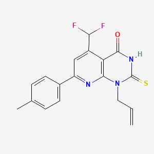 molecular formula C18H15F2N3OS B4370323 1-allyl-5-(difluoromethyl)-2-mercapto-7-(4-methylphenyl)pyrido[2,3-d]pyrimidin-4(1H)-one 