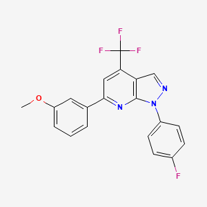 molecular formula C20H13F4N3O B4370331 1-(4-fluorophenyl)-6-(3-methoxyphenyl)-4-(trifluoromethyl)-1H-pyrazolo[3,4-b]pyridine 
