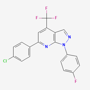 6-(4-chlorophenyl)-1-(4-fluorophenyl)-4-(trifluoromethyl)-1H-pyrazolo[3,4-b]pyridine