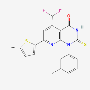 molecular formula C20H15F2N3OS2 B4370343 5-(difluoromethyl)-2-mercapto-1-(3-methylphenyl)-7-(5-methyl-2-thienyl)pyrido[2,3-d]pyrimidin-4(1H)-one 