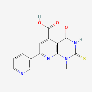 molecular formula C14H10N4O3S B4370360 2-mercapto-1-methyl-4-oxo-7-(3-pyridinyl)-1,4-dihydropyrido[2,3-d]pyrimidine-5-carboxylic acid 