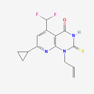 molecular formula C14H13F2N3OS B4370383 1-allyl-7-cyclopropyl-5-(difluoromethyl)-2-mercaptopyrido[2,3-d]pyrimidin-4(1H)-one 
