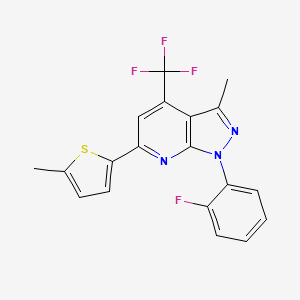 molecular formula C19H13F4N3S B4370387 1-(2-fluorophenyl)-3-methyl-6-(5-methyl-2-thienyl)-4-(trifluoromethyl)-1H-pyrazolo[3,4-b]pyridine 