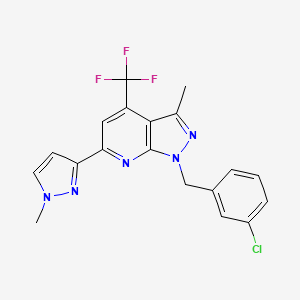 molecular formula C19H15ClF3N5 B4370403 1-(3-chlorobenzyl)-3-methyl-6-(1-methyl-1H-pyrazol-3-yl)-4-(trifluoromethyl)-1H-pyrazolo[3,4-b]pyridine 