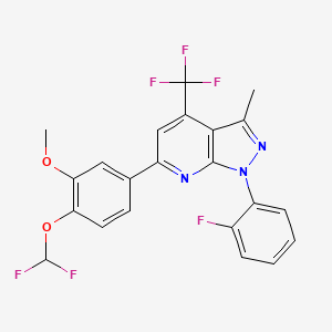 molecular formula C22H15F6N3O2 B4370408 6-[4-(difluoromethoxy)-3-methoxyphenyl]-1-(2-fluorophenyl)-3-methyl-4-(trifluoromethyl)-1H-pyrazolo[3,4-b]pyridine 