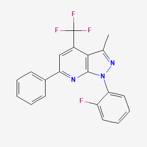 molecular formula C20H13F4N3 B4370412 1-(2-fluorophenyl)-3-methyl-6-phenyl-4-(trifluoromethyl)-1H-pyrazolo[3,4-b]pyridine 