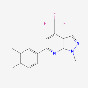 molecular formula C16H14F3N3 B4370418 6-(3,4-dimethylphenyl)-1-methyl-4-(trifluoromethyl)-1H-pyrazolo[3,4-b]pyridine 