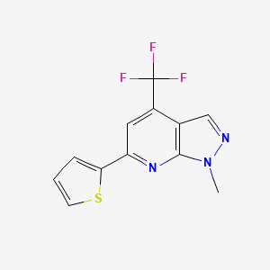 molecular formula C12H8F3N3S B4370422 1-methyl-6-(2-thienyl)-4-(trifluoromethyl)-1H-pyrazolo[3,4-b]pyridine 