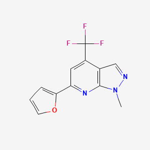molecular formula C12H8F3N3O B4370427 6-(2-furyl)-1-methyl-4-(trifluoromethyl)-1H-pyrazolo[3,4-b]pyridine 
