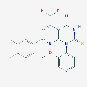 molecular formula C23H19F2N3O2S B4370433 5-(difluoromethyl)-7-(3,4-dimethylphenyl)-2-mercapto-1-(2-methoxyphenyl)pyrido[2,3-d]pyrimidin-4(1H)-one 
