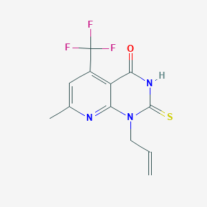 molecular formula C12H10F3N3OS B4370449 1-allyl-2-mercapto-7-methyl-5-(trifluoromethyl)pyrido[2,3-d]pyrimidin-4(1H)-one 