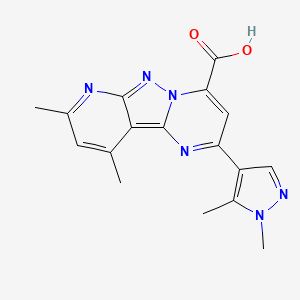 molecular formula C17H16N6O2 B4370453 2-(1,5-dimethyl-1H-pyrazol-4-yl)-8,10-dimethylpyrido[2',3':3,4]pyrazolo[1,5-a]pyrimidine-4-carboxylic acid 
