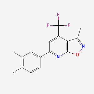 molecular formula C16H13F3N2O B4370458 6-(3,4-dimethylphenyl)-3-methyl-4-(trifluoromethyl)isoxazolo[5,4-b]pyridine 