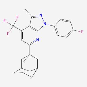 molecular formula C24H23F4N3 B4370463 6-(1-adamantyl)-1-(4-fluorophenyl)-3-methyl-4-(trifluoromethyl)-1H-pyrazolo[3,4-b]pyridine 