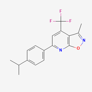 molecular formula C17H15F3N2O B4370478 6-(4-isopropylphenyl)-3-methyl-4-(trifluoromethyl)isoxazolo[5,4-b]pyridine 