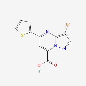 molecular formula C11H6BrN3O2S B4370484 3-bromo-5-(2-thienyl)pyrazolo[1,5-a]pyrimidine-7-carboxylic acid 