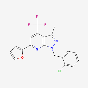 molecular formula C19H13ClF3N3O B4370505 1-(2-chlorobenzyl)-6-(2-furyl)-3-methyl-4-(trifluoromethyl)-1H-pyrazolo[3,4-b]pyridine 