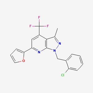 1-(2-chlorobenzyl)-6-(2-furyl)-3-methyl-4-(trifluoromethyl)-1H-pyrazolo[3,4-b]pyridine