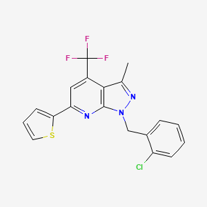 molecular formula C19H13ClF3N3S B4370512 1-(2-chlorobenzyl)-3-methyl-6-(2-thienyl)-4-(trifluoromethyl)-1H-pyrazolo[3,4-b]pyridine 
