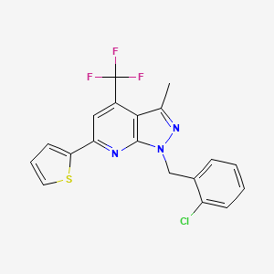 1-(2-chlorobenzyl)-3-methyl-6-(2-thienyl)-4-(trifluoromethyl)-1H-pyrazolo[3,4-b]pyridine