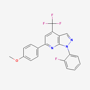 molecular formula C20H13F4N3O B4370524 1-(2-fluorophenyl)-6-(4-methoxyphenyl)-4-(trifluoromethyl)-1H-pyrazolo[3,4-b]pyridine 