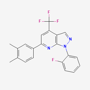 molecular formula C21H15F4N3 B4370536 6-(3,4-dimethylphenyl)-1-(2-fluorophenyl)-4-(trifluoromethyl)-1H-pyrazolo[3,4-b]pyridine 