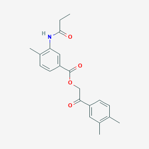 2-(3,4-Dimethylphenyl)-2-oxoethyl 4-methyl-3-(propionylamino)benzoate