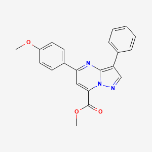 molecular formula C21H17N3O3 B4370544 methyl 5-(4-methoxyphenyl)-3-phenylpyrazolo[1,5-a]pyrimidine-7-carboxylate 