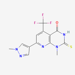 1-Methyl-7-(1-methylpyrazol-4-yl)-2-sulfanylidene-5-(trifluoromethyl)pyrido[2,3-d]pyrimidin-4-one