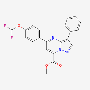 molecular formula C21H15F2N3O3 B4370559 methyl 5-[4-(difluoromethoxy)phenyl]-3-phenylpyrazolo[1,5-a]pyrimidine-7-carboxylate 