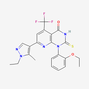 1-(2-ethoxyphenyl)-7-(1-ethyl-5-methyl-1H-pyrazol-4-yl)-2-mercapto-5-(trifluoromethyl)pyrido[2,3-d]pyrimidin-4(1H)-one