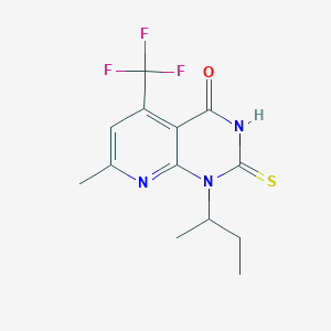 molecular formula C13H14F3N3OS B4370576 1-sec-butyl-2-mercapto-7-methyl-5-(trifluoromethyl)pyrido[2,3-d]pyrimidin-4(1H)-one 