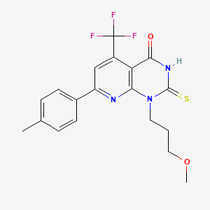 1-(3-methoxypropyl)-7-(4-methylphenyl)-2-sulfanyl-5-(trifluoromethyl)pyrido[2,3-d]pyrimidin-4(1H)-one