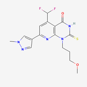 5-(difluoromethyl)-2-mercapto-1-(3-methoxypropyl)-7-(1-methyl-1H-pyrazol-4-yl)pyrido[2,3-d]pyrimidin-4(1H)-one
