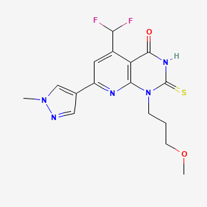 molecular formula C16H17F2N5O2S B4370587 5-(difluoromethyl)-1-(3-methoxypropyl)-7-(1-methyl-1H-pyrazol-4-yl)-2-sulfanylpyrido[2,3-d]pyrimidin-4(1H)-one 