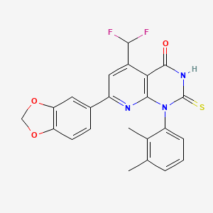 7-(1,3-benzodioxol-5-yl)-5-(difluoromethyl)-1-(2,3-dimethylphenyl)-2-sulfanylpyrido[2,3-d]pyrimidin-4(1H)-one