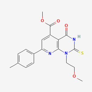molecular formula C19H19N3O4S B4370631 methyl 2-mercapto-1-(2-methoxyethyl)-7-(4-methylphenyl)-4-oxo-1,4-dihydropyrido[2,3-d]pyrimidine-5-carboxylate 
