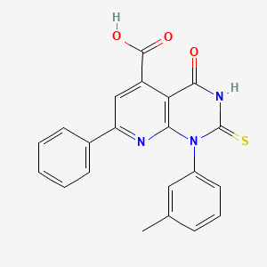 2-mercapto-1-(3-methylphenyl)-4-oxo-7-phenyl-1,4-dihydropyrido[2,3-d]pyrimidine-5-carboxylic acid