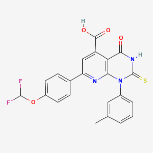 7-[4-(difluoromethoxy)phenyl]-2-mercapto-1-(3-methylphenyl)-4-oxo-1,4-dihydropyrido[2,3-d]pyrimidine-5-carboxylic acid