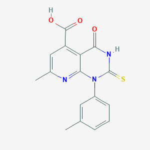 molecular formula C16H13N3O3S B4370655 2-mercapto-7-methyl-1-(3-methylphenyl)-4-oxo-1,4-dihydropyrido[2,3-d]pyrimidine-5-carboxylic acid 