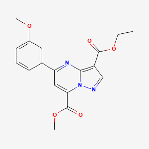 3-ethyl 7-methyl 5-(3-methoxyphenyl)pyrazolo[1,5-a]pyrimidine-3,7-dicarboxylate